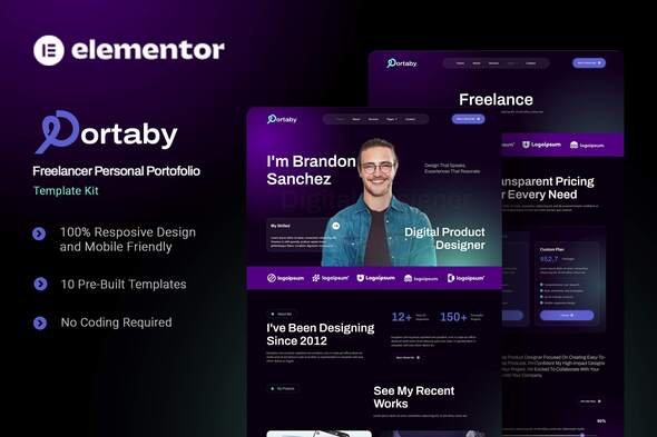 Portaby - Freelancer Personal Portofolio Elementor Template Kit